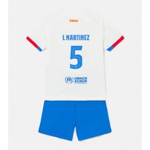 Barcelona Inigo Martinez #5 Dětské Venkovní dres komplet 2023-24 Krátký Rukáv (+ trenýrky)